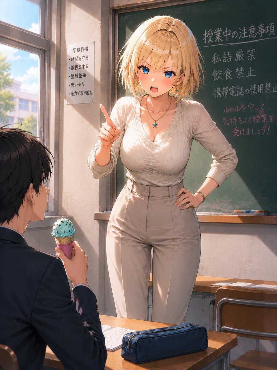 Female anime, realistic and warm