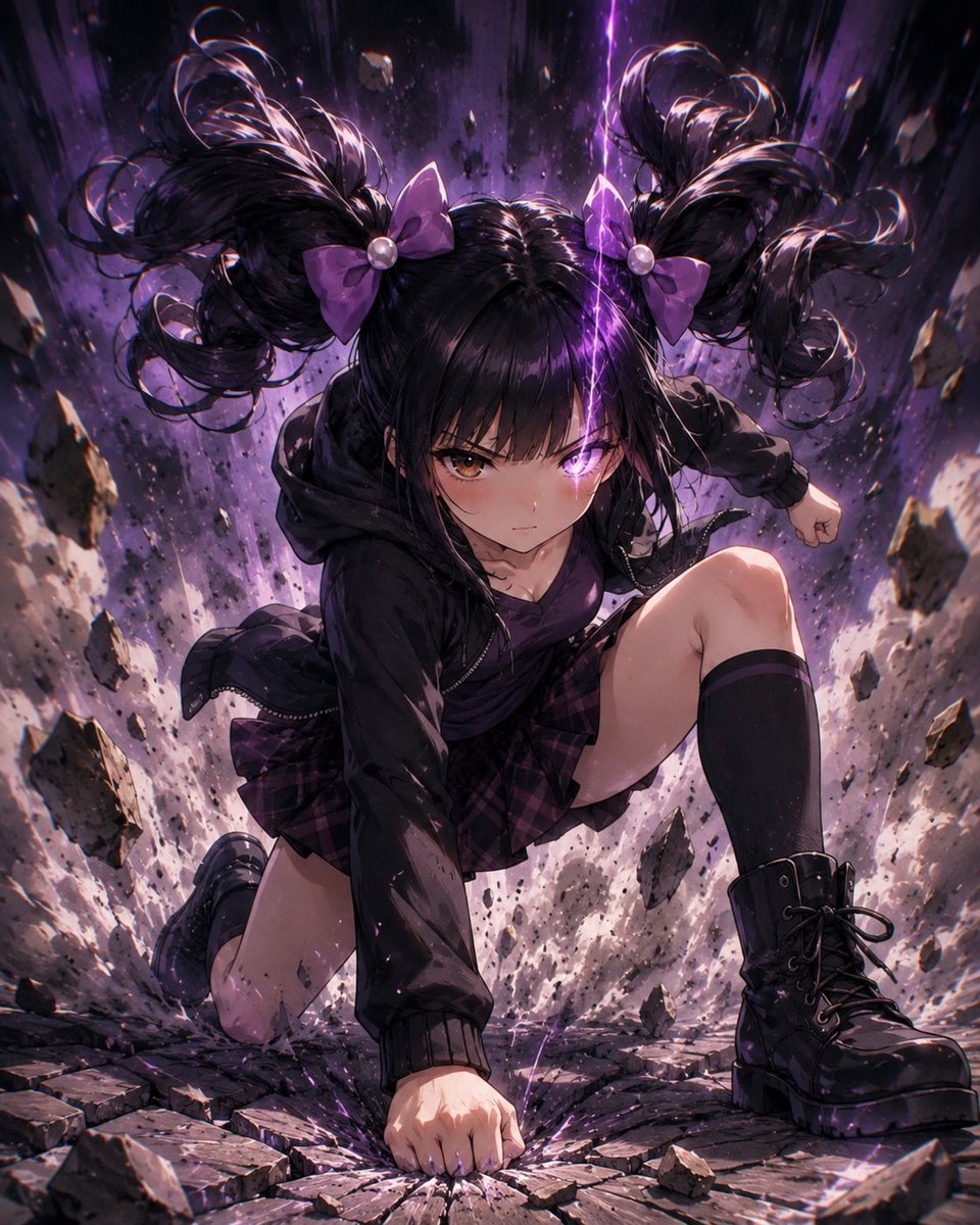 Anime character illustration, city street
