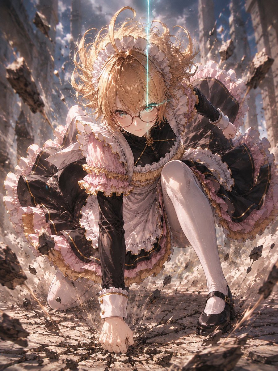 Character anime illustration, urban street