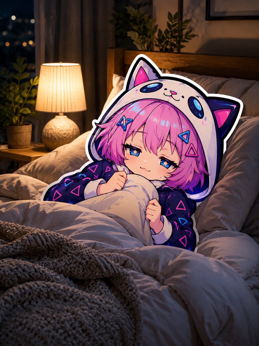 Girl anime realistic bedroom neon cute