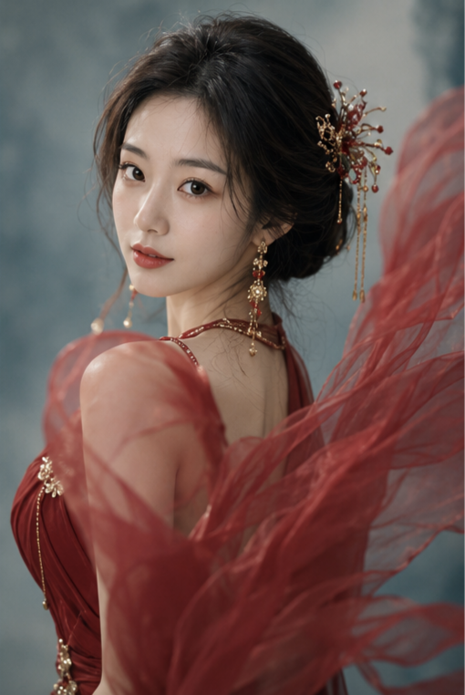 Portrait film oil painting snow high-end