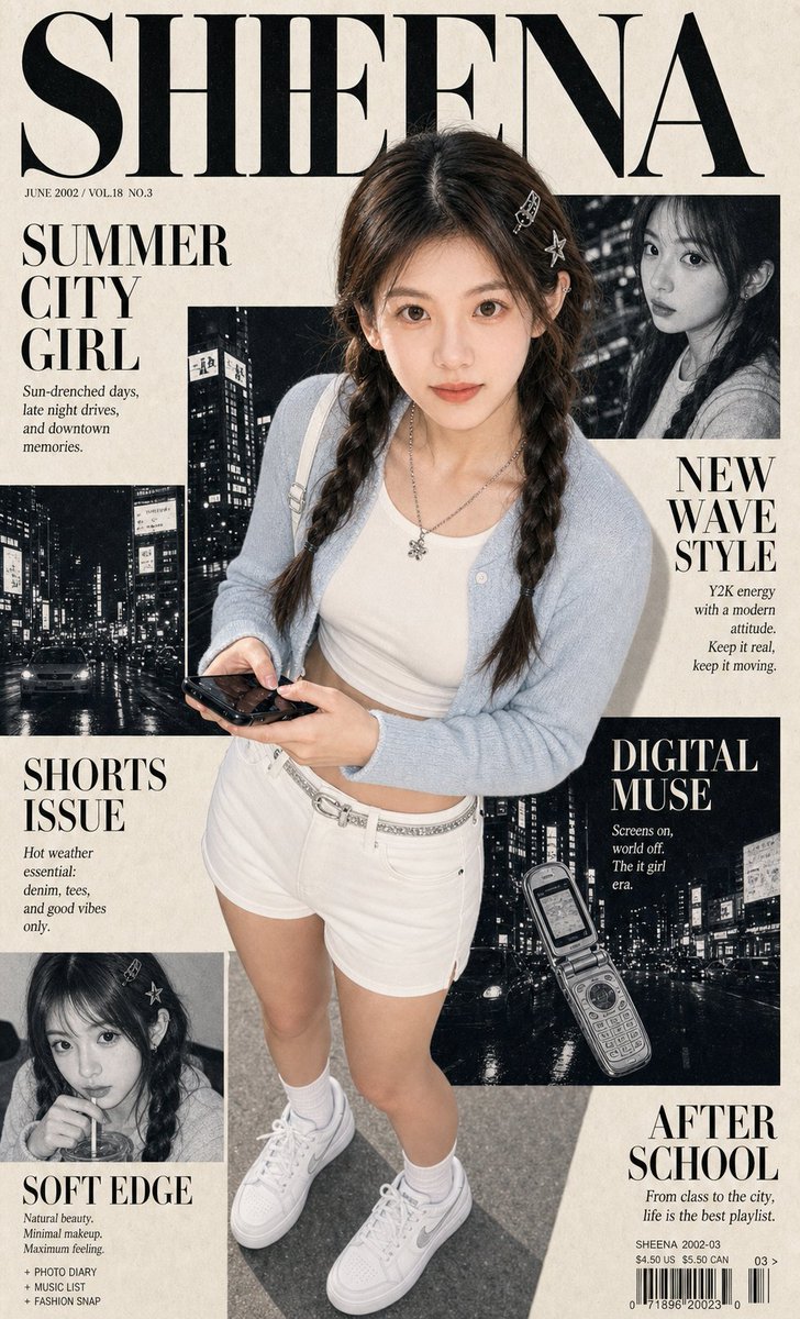 Girl cover realistic city street