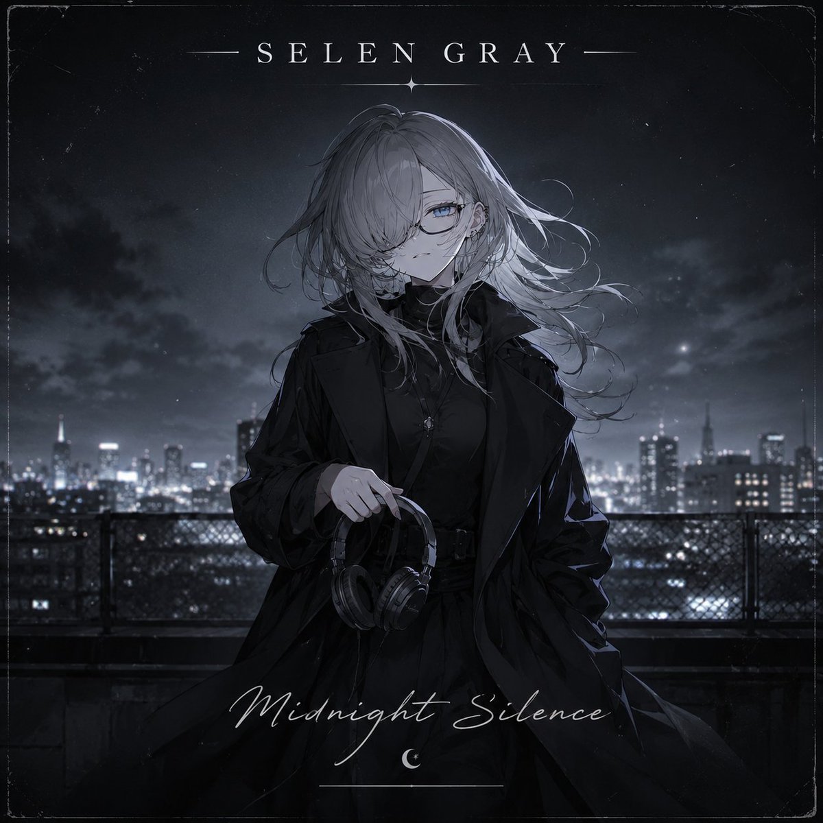 Character anime cover dark night scene elegant