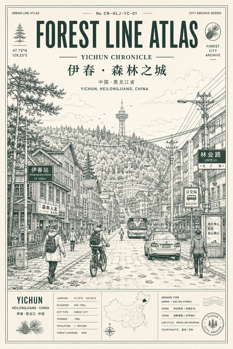 Architecture poster illustration city street high-end