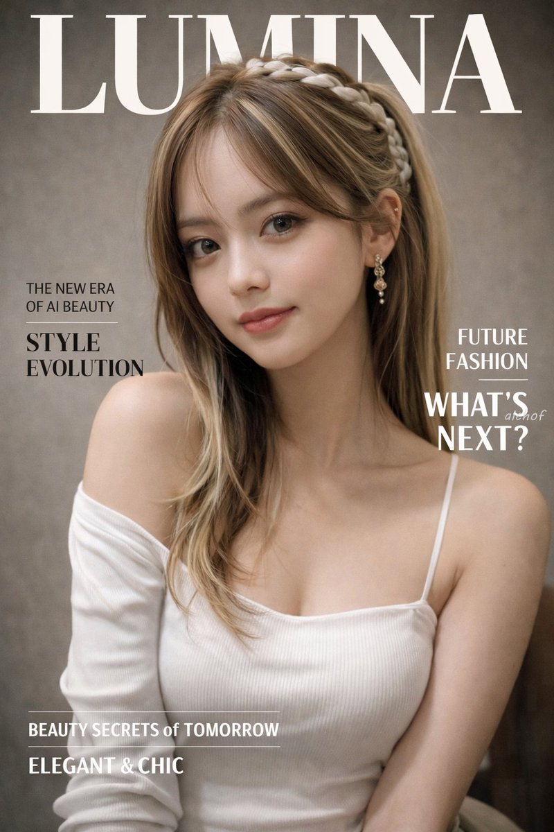 Elegant future realistic portrait cover