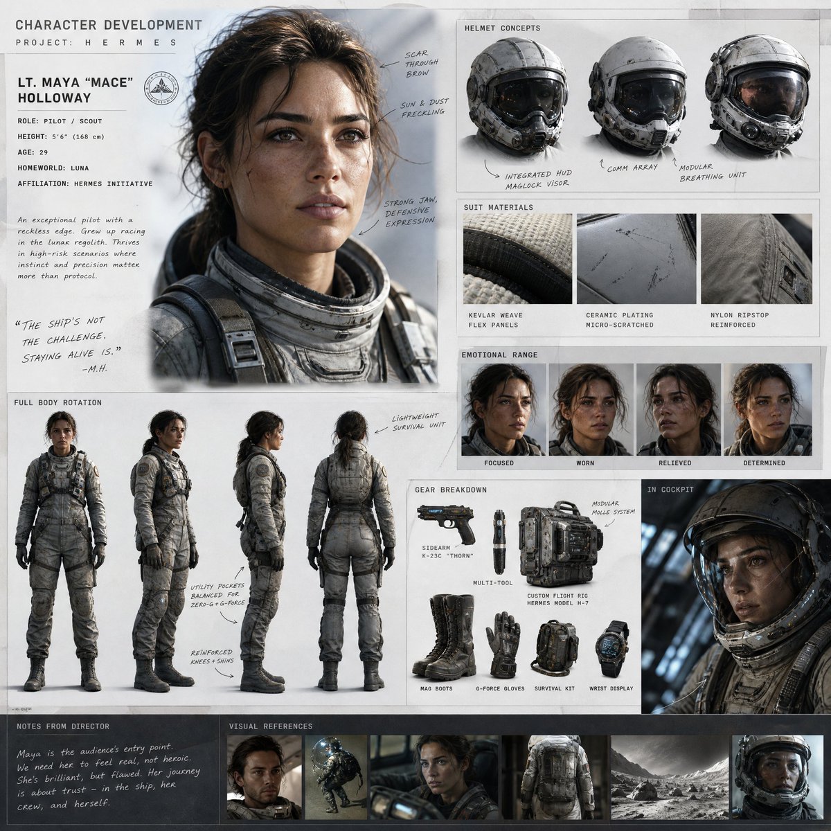 Portrait realistic futuristic cool-tone atmosphere