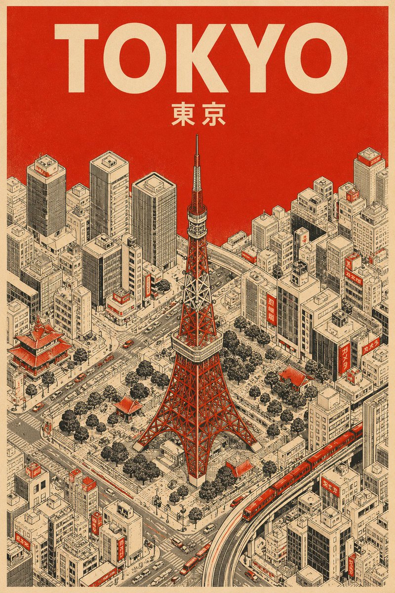 Bird isometric poster city