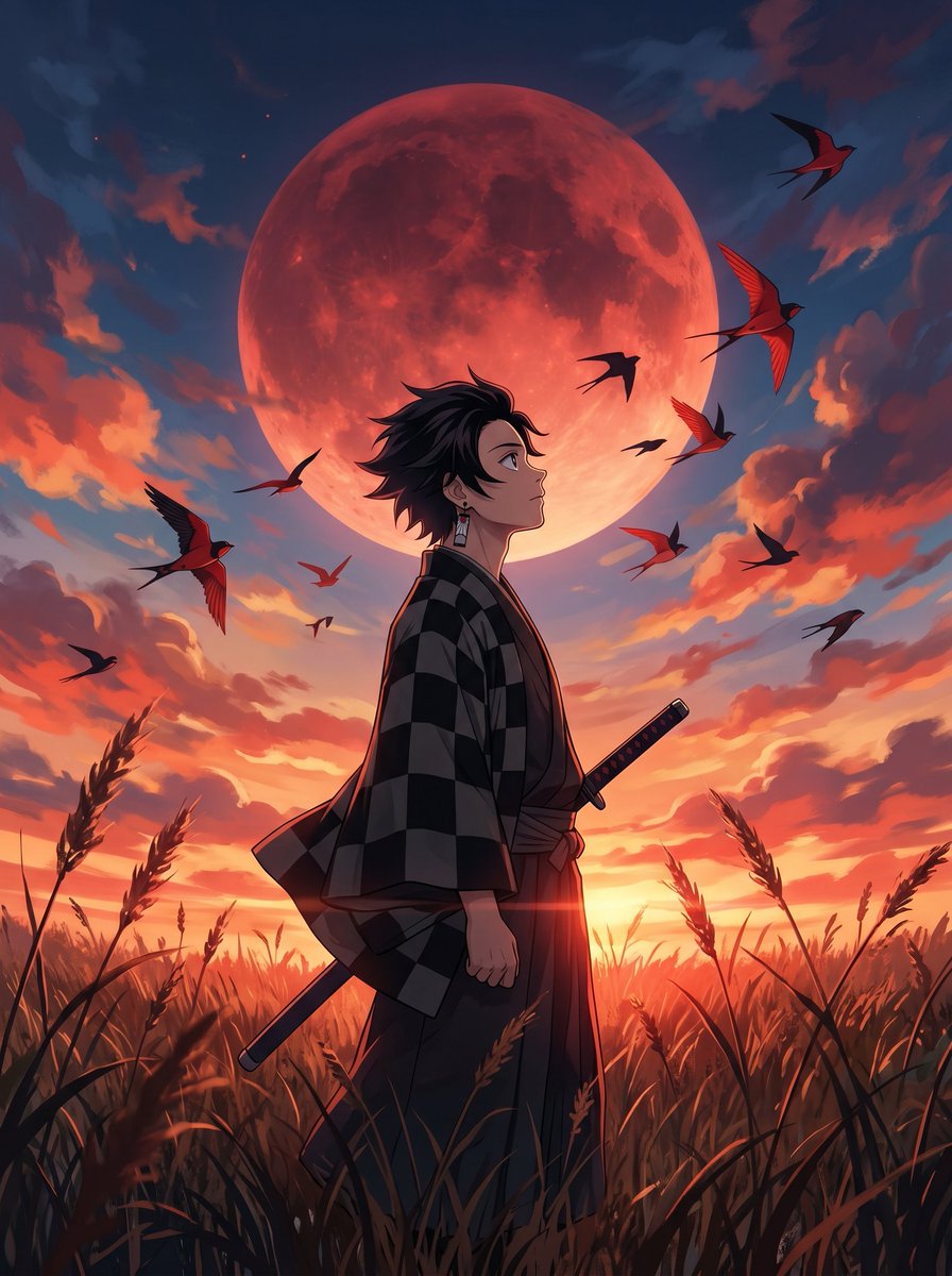Male anime cinematic grassland rain melancholy