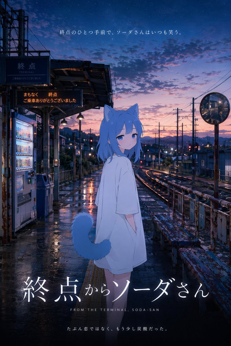 Girl Cinematic Anime Train Station Elegant