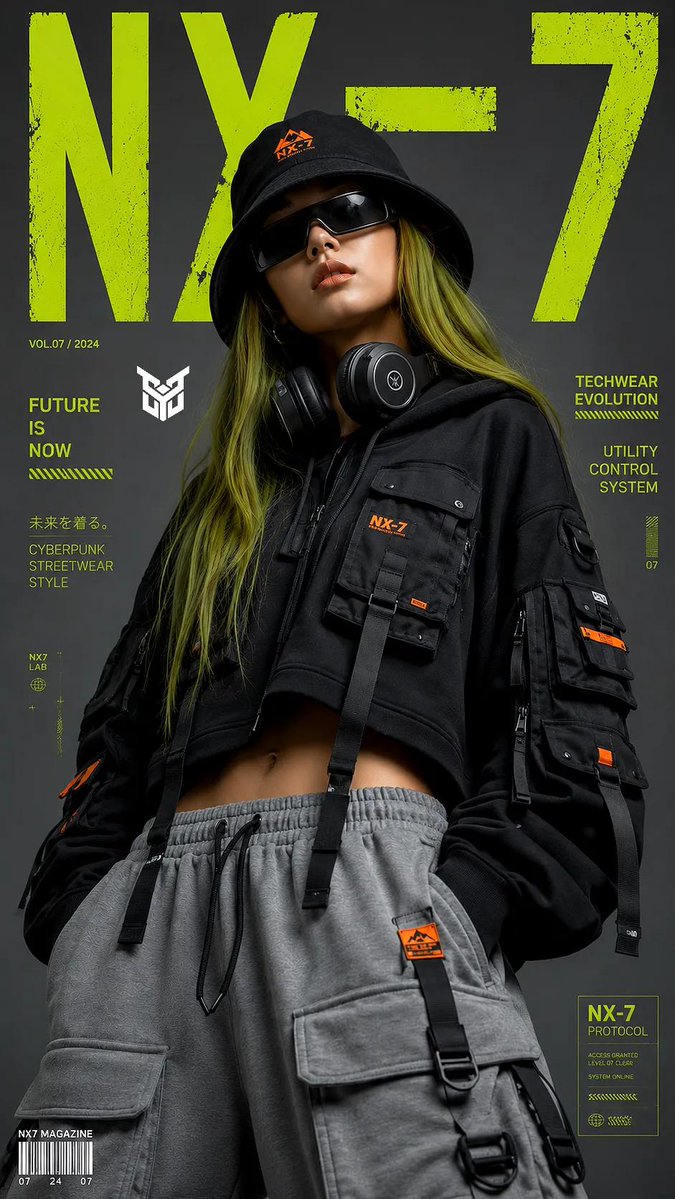Portrait cinematic cover futuristic street premium