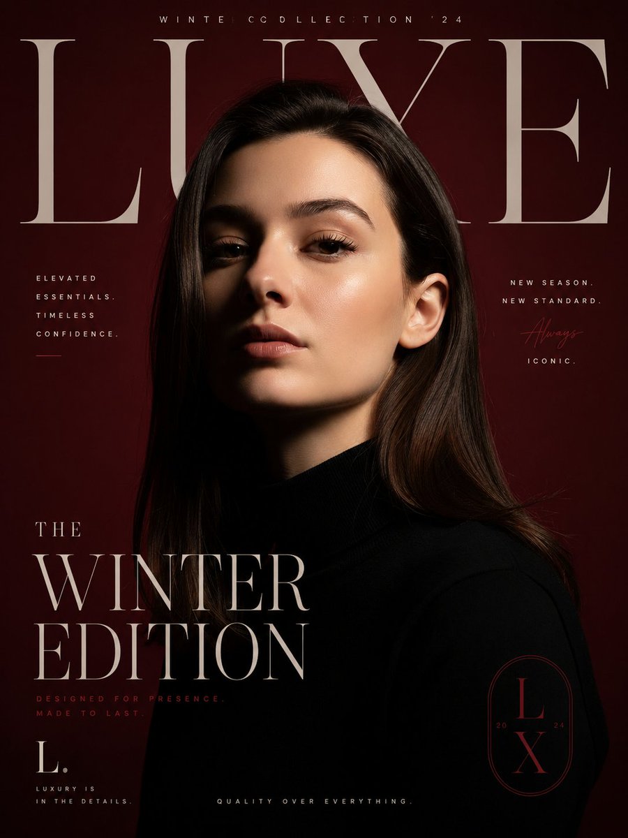 Luxury fashion magazine style poster