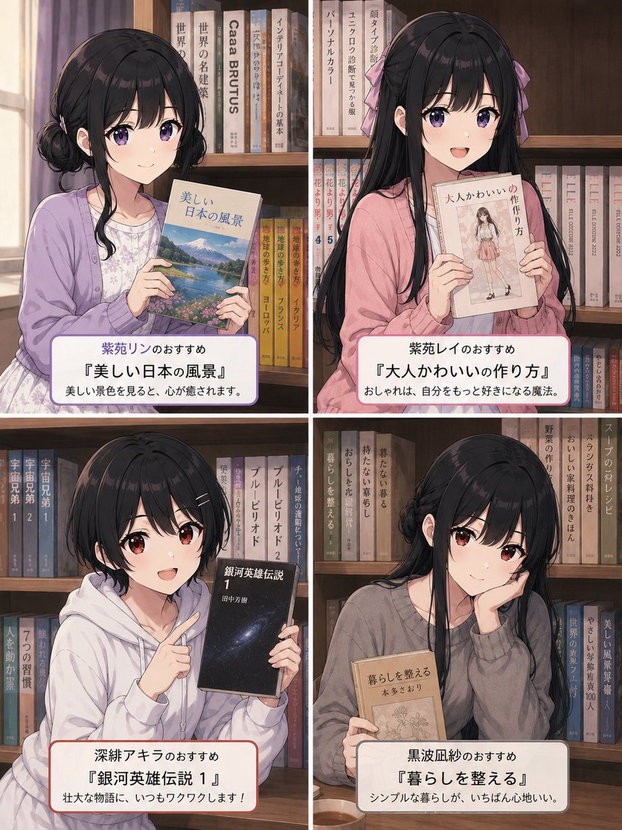 Girl anime illustration, warm indoor, melancholic.