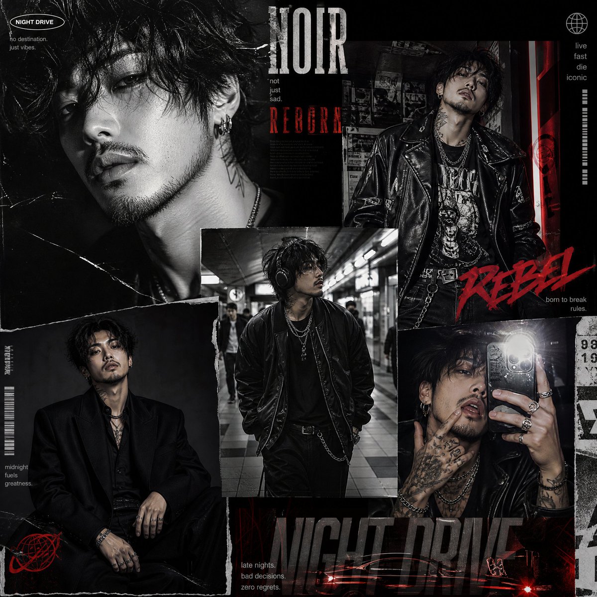 Portrait cinematic realistic street neon high-end.
