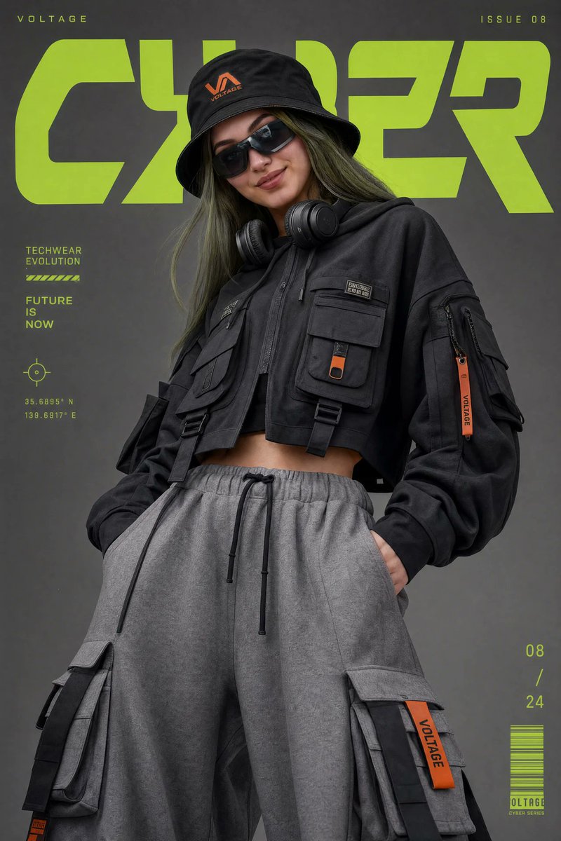 Portrait Logo Cover Futuristic Street Premium