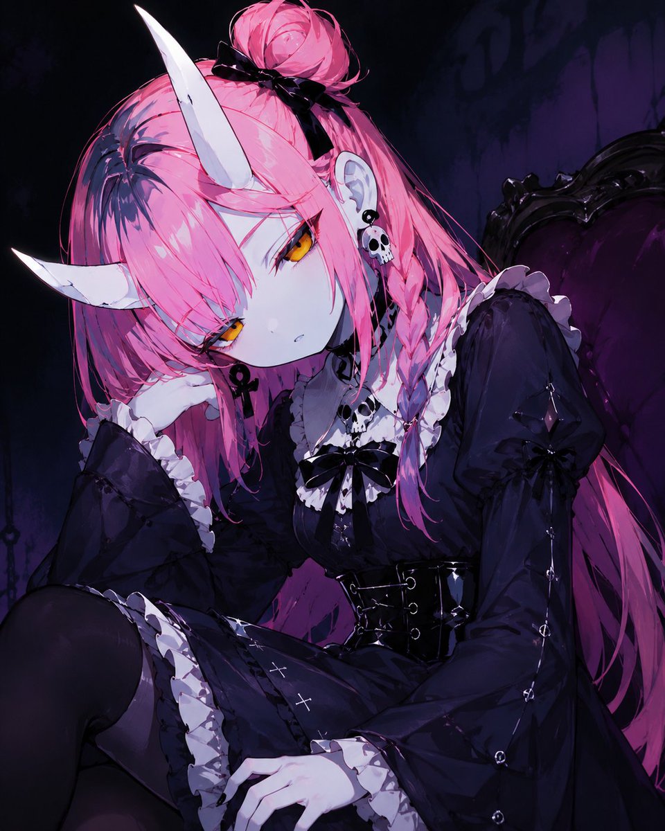 Anime portrait, dark retro, melancholic.