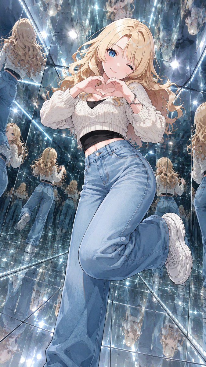 Girl anime illustration cool tone cute