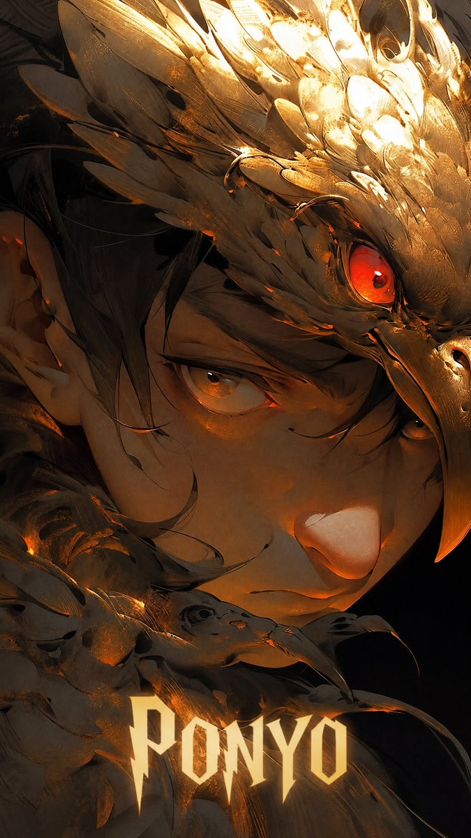 Portrait anime poster dark warm melancholic