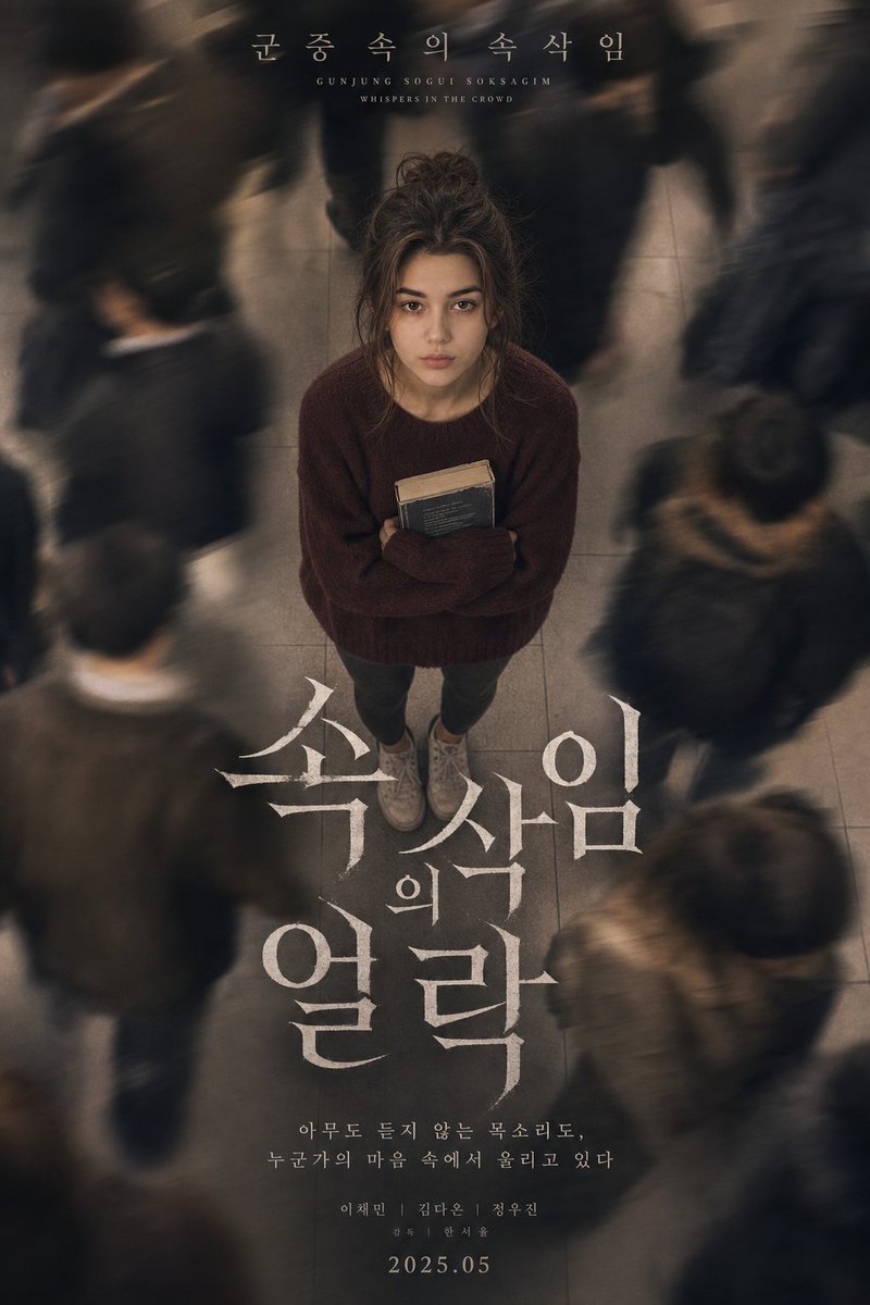 Female poster film cold-tone melancholic