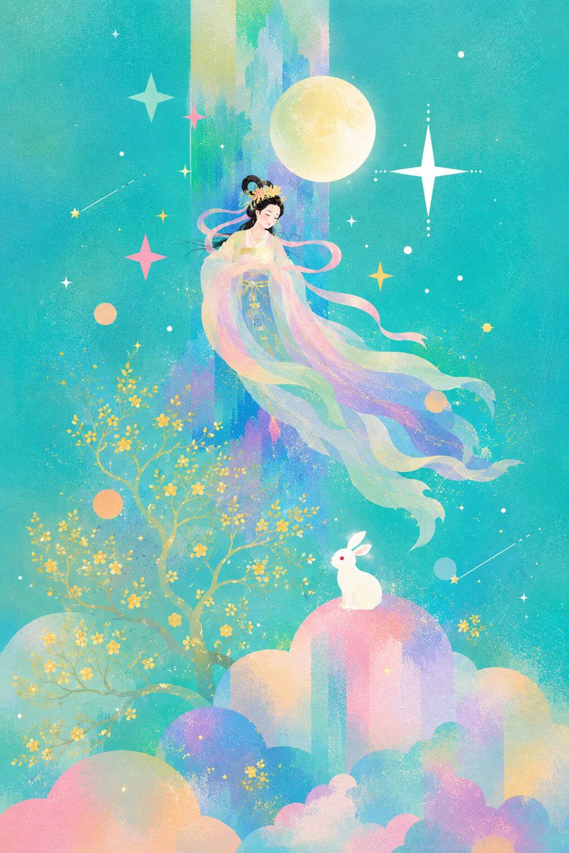 Soft Moon Goddess Fantasy Illustration