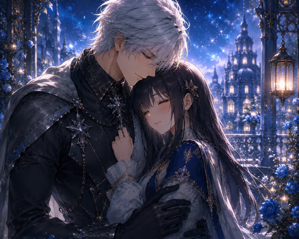 Portrait Anime Illustration Night Scene Dark Melancholic