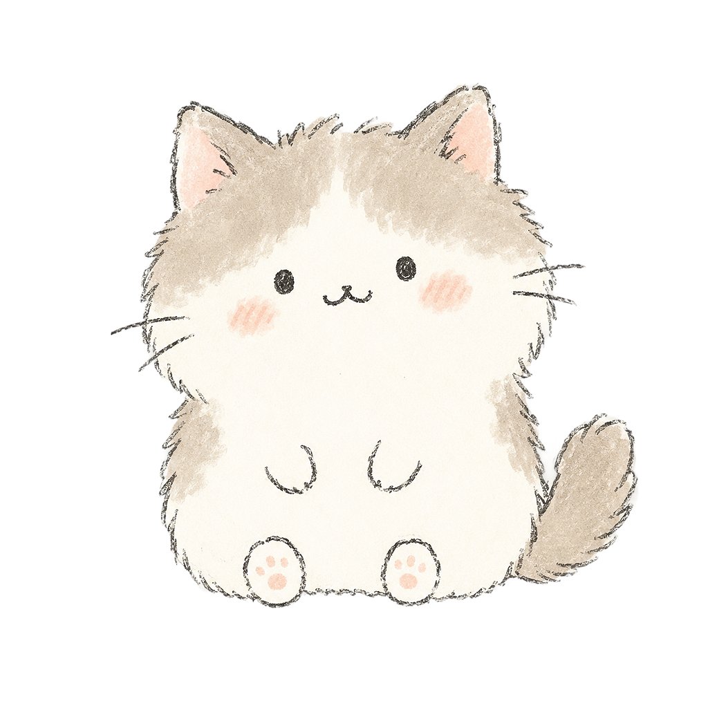 Cat illustration watercolor cute.