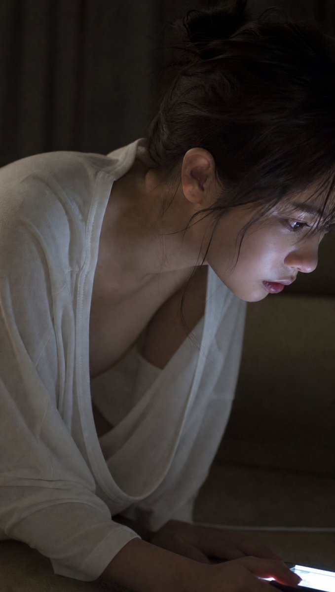 Woman realistic night scene cool tone melancholic.