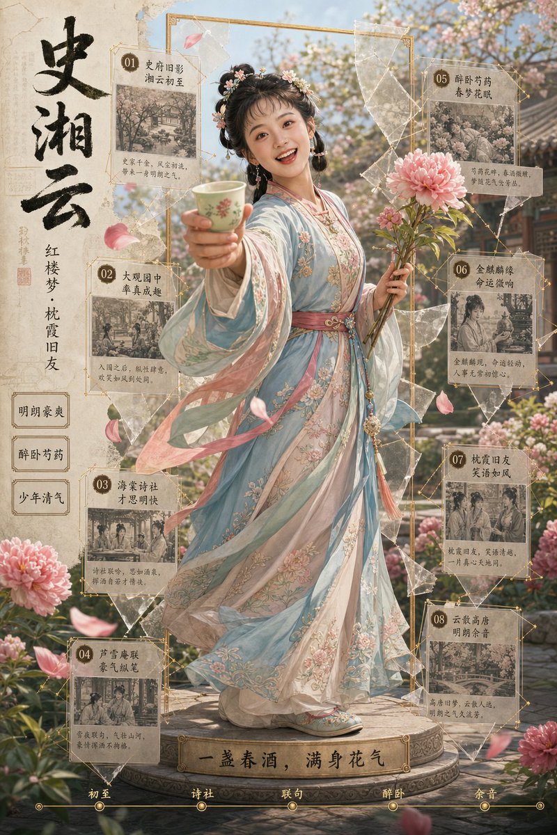 Girl Poster Infographic Garden Dreamy Elegance