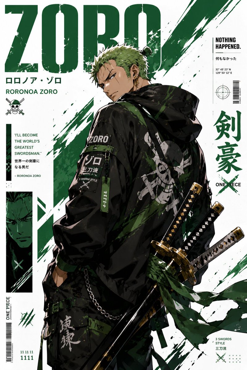 Character illustration anime cool-tone street