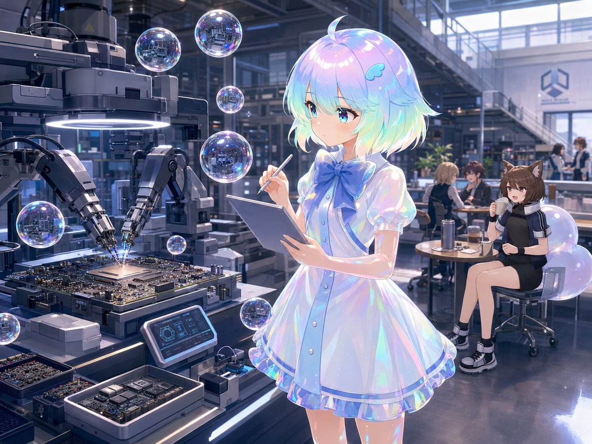 Girl Anime Illustration Futuristic Cool-Tone Cute