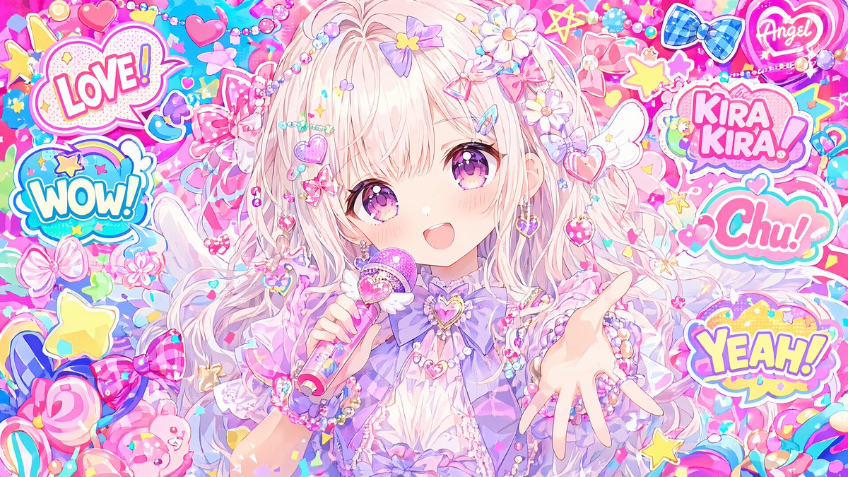 Girl Anime Illustration Dreamy Neon Cute