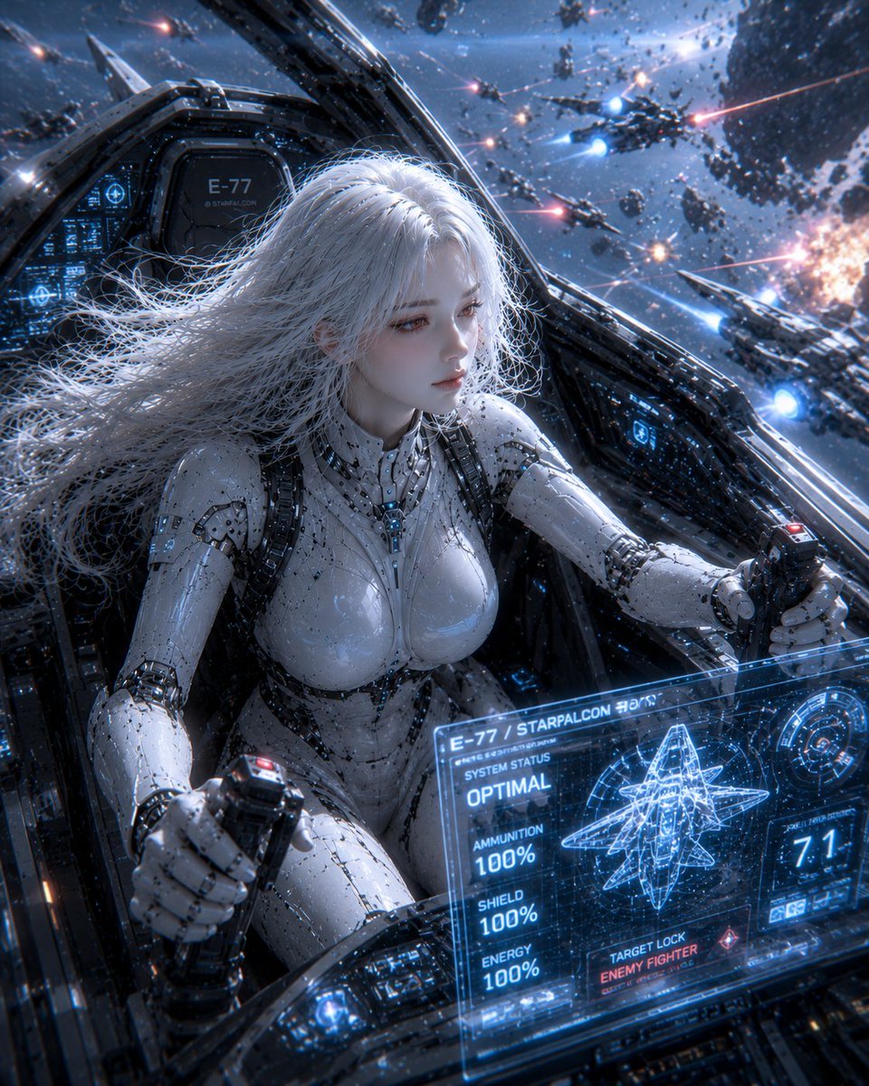 Female android on a spaceship