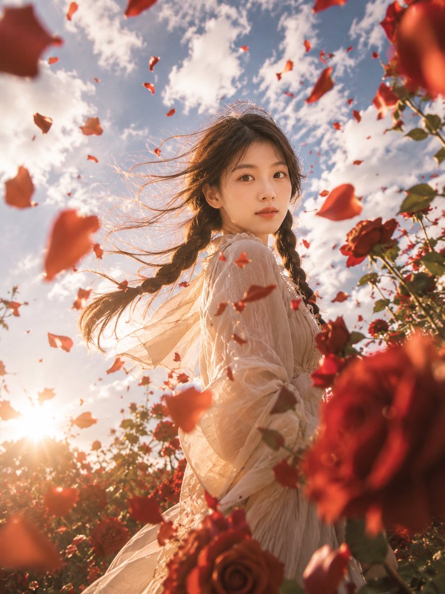 Woman Cinematic Film Garden Retro Premium