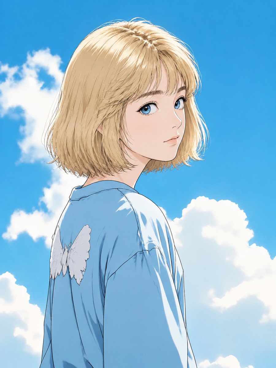 Portrait anime illustration outdoor dreamy