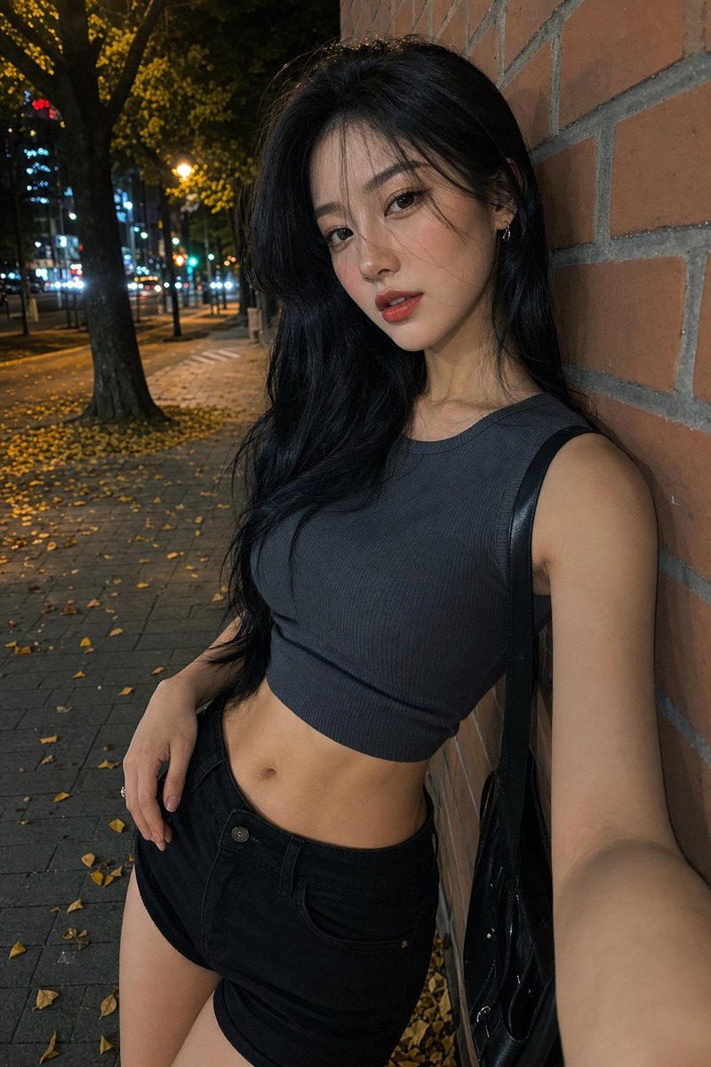 Female urban night scene.