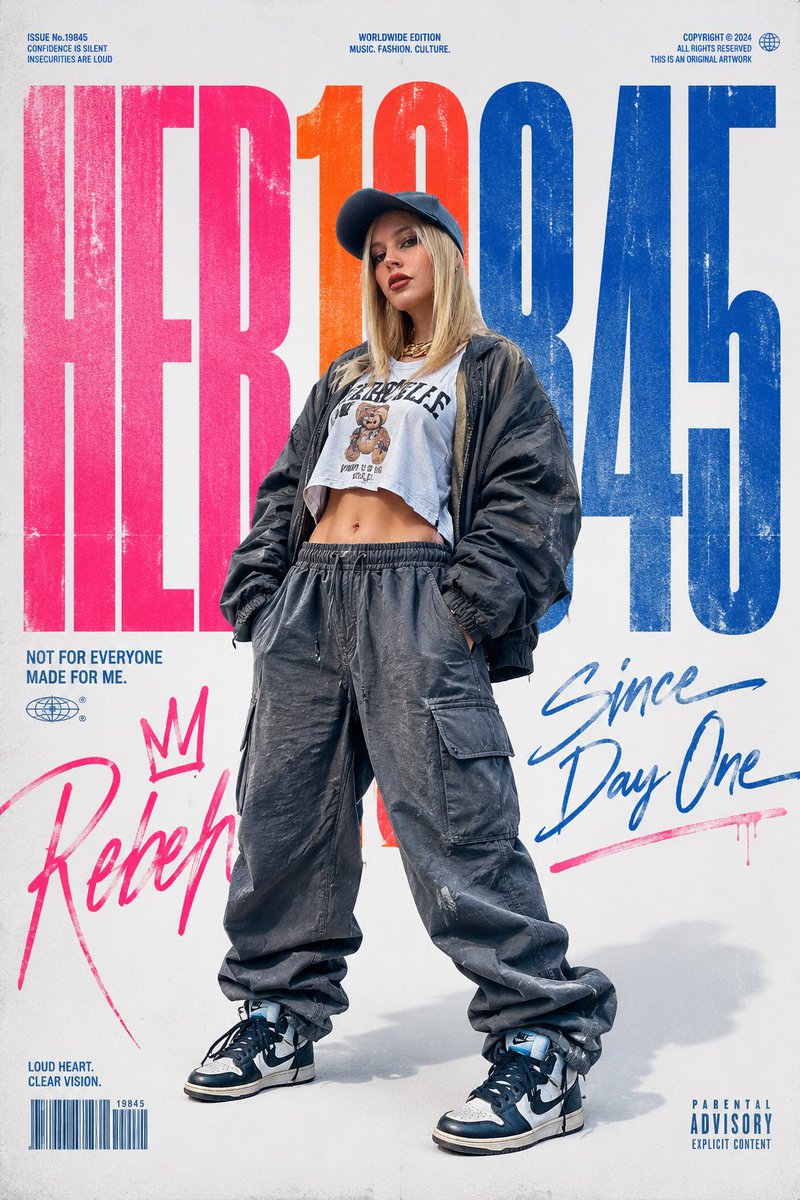 Female poster cover retro street