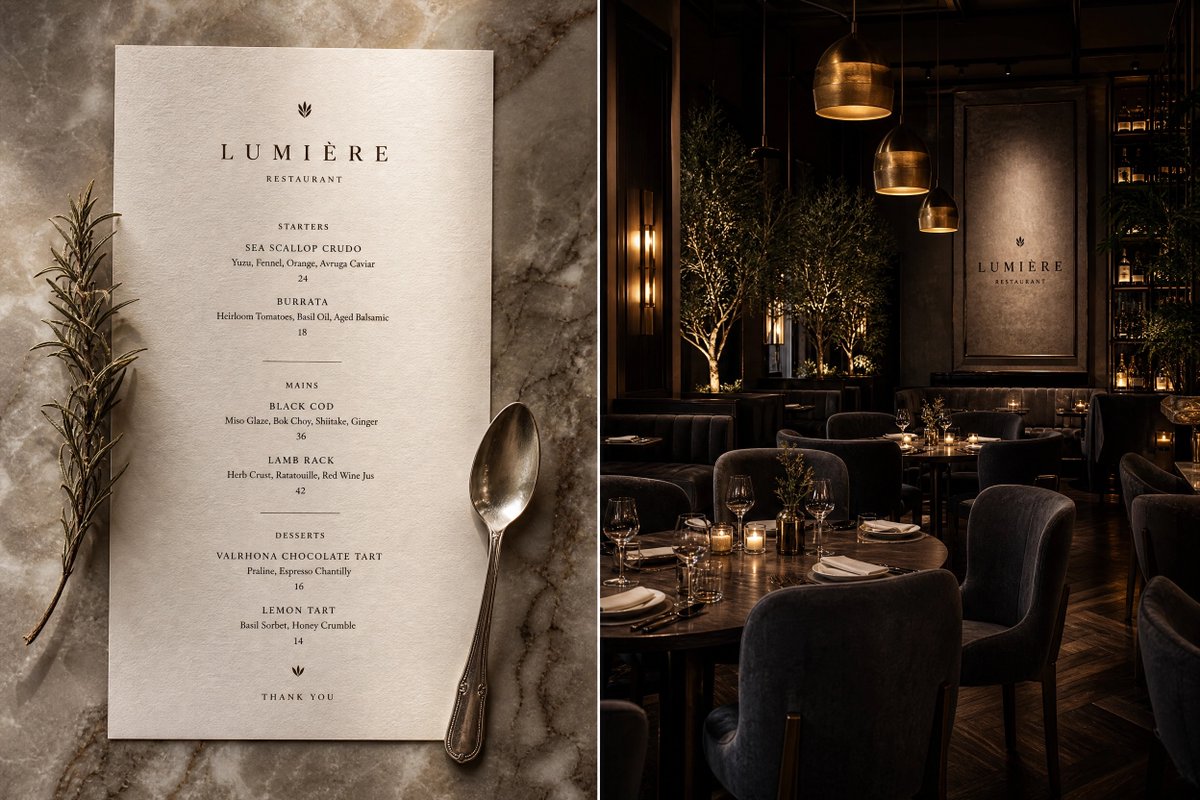 Menu-based restaurant interior design