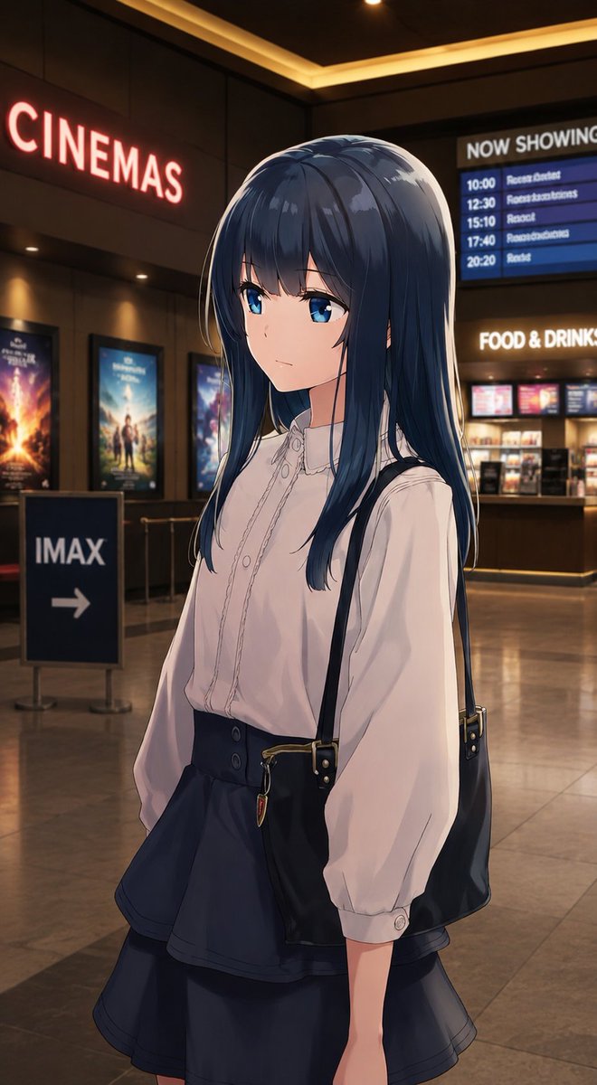 Girl anime realistic neon warm