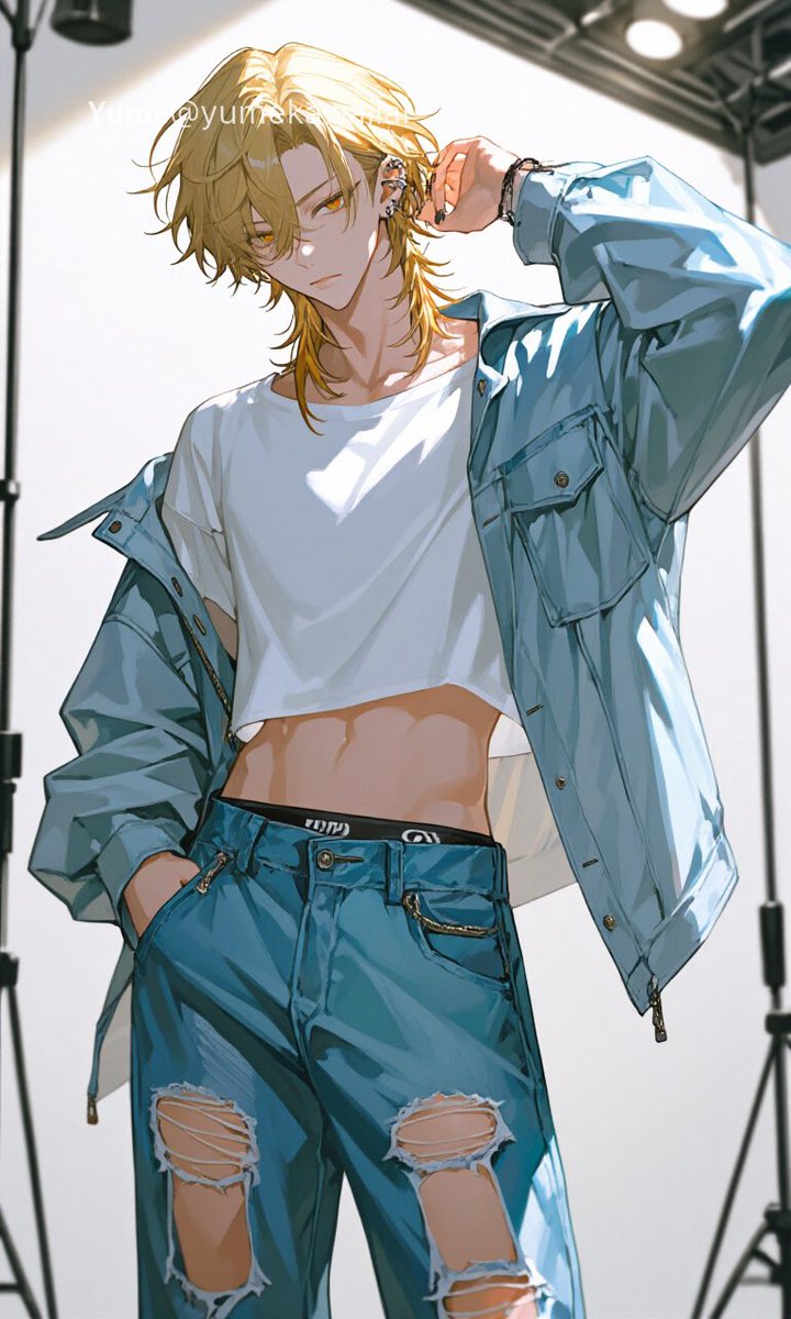 Character anime illustration street cool tone