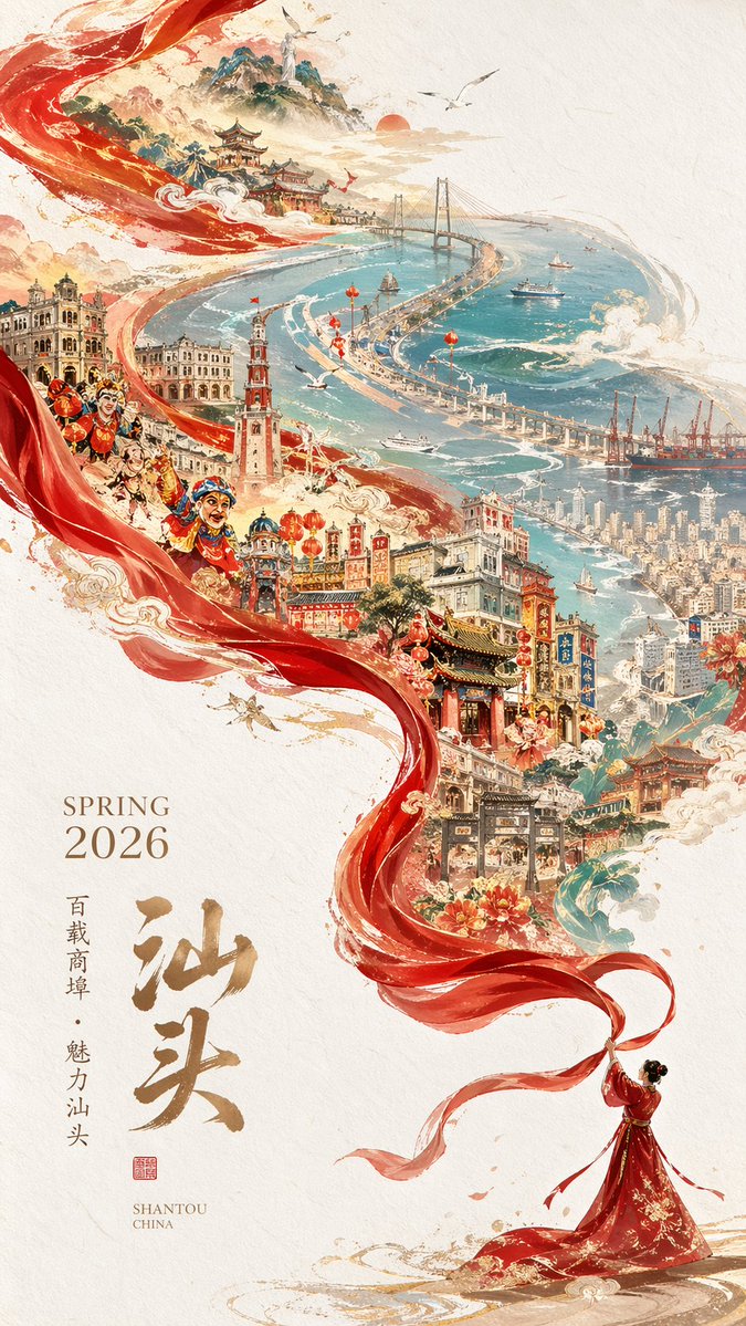 Female illustration poster city mountain elegant