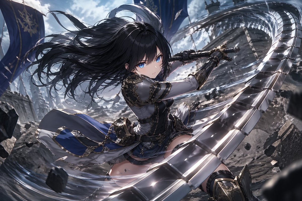Anime female warrior wielding a whip sword
