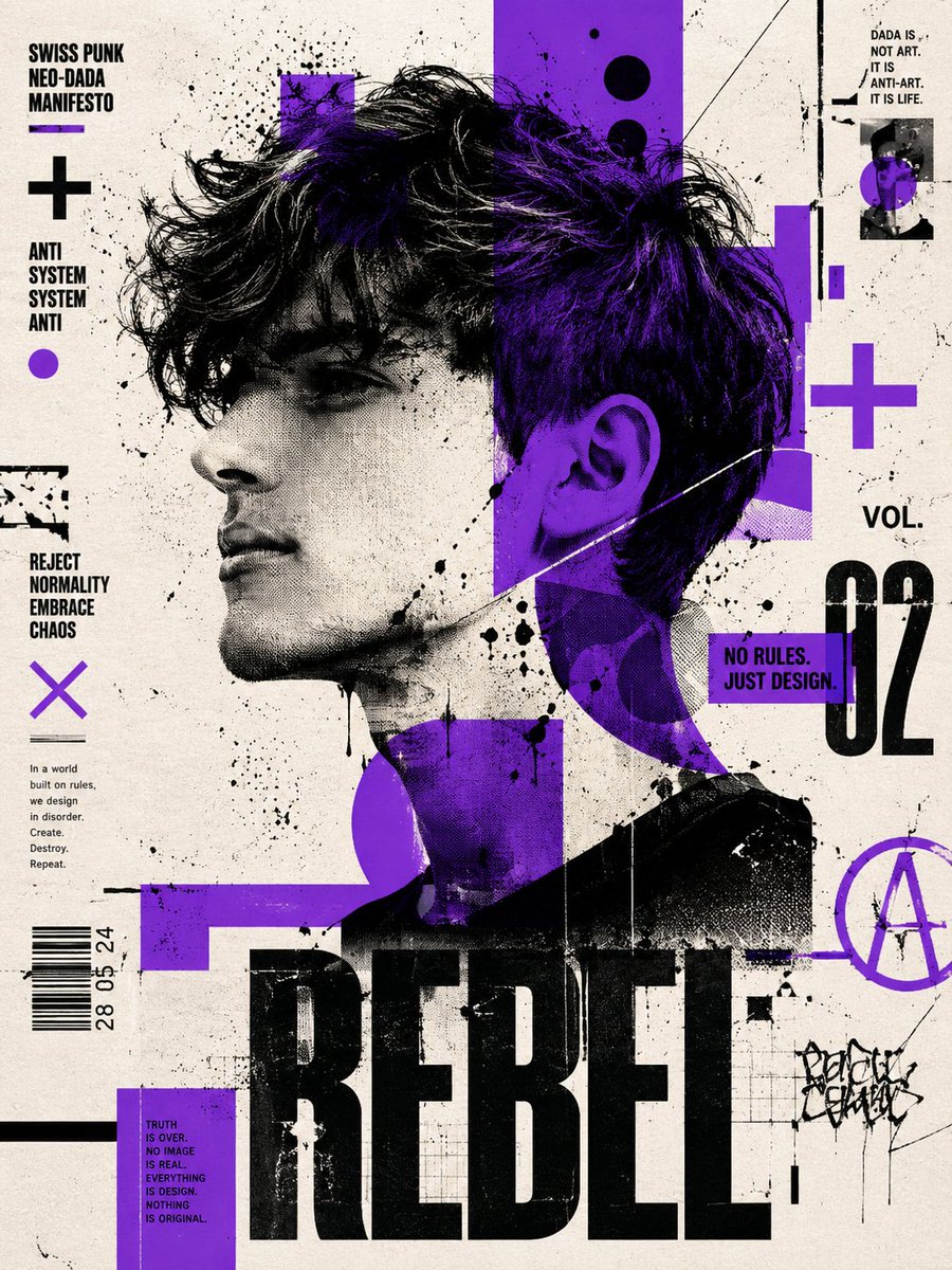Swiss punk style editorial poster