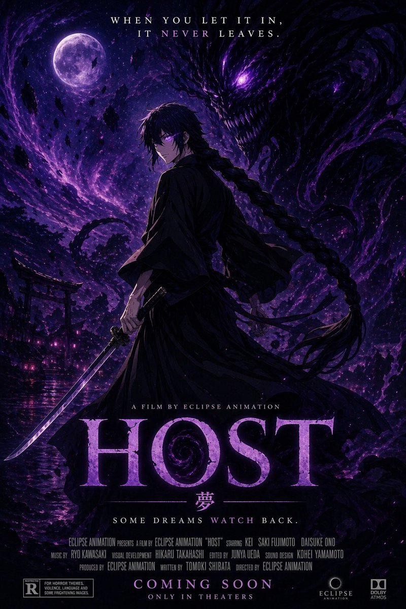 Horror anime movie poster
