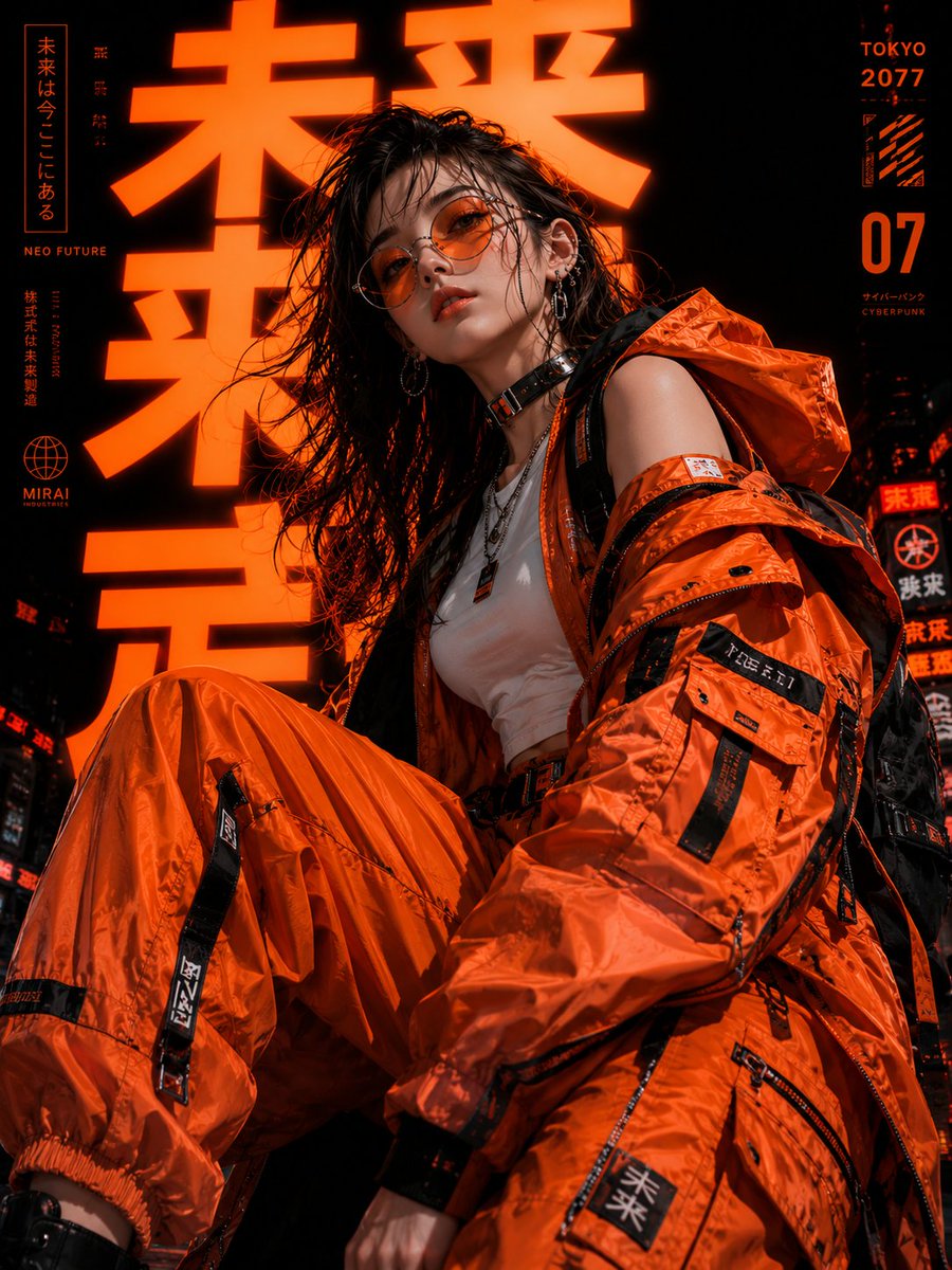 Portrait cyber anime cyberpunk neon melancholy