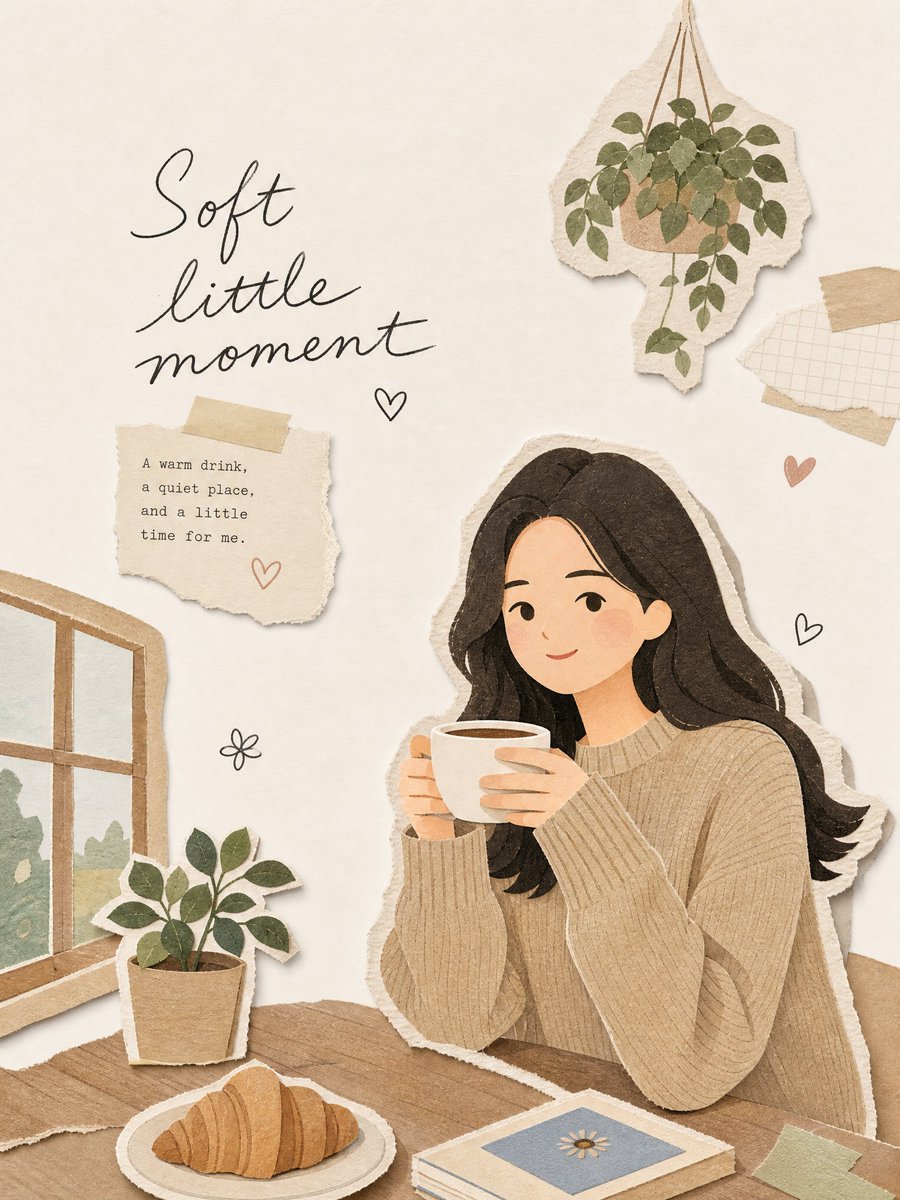 Female illustration, hand-drawn, warm and elegant