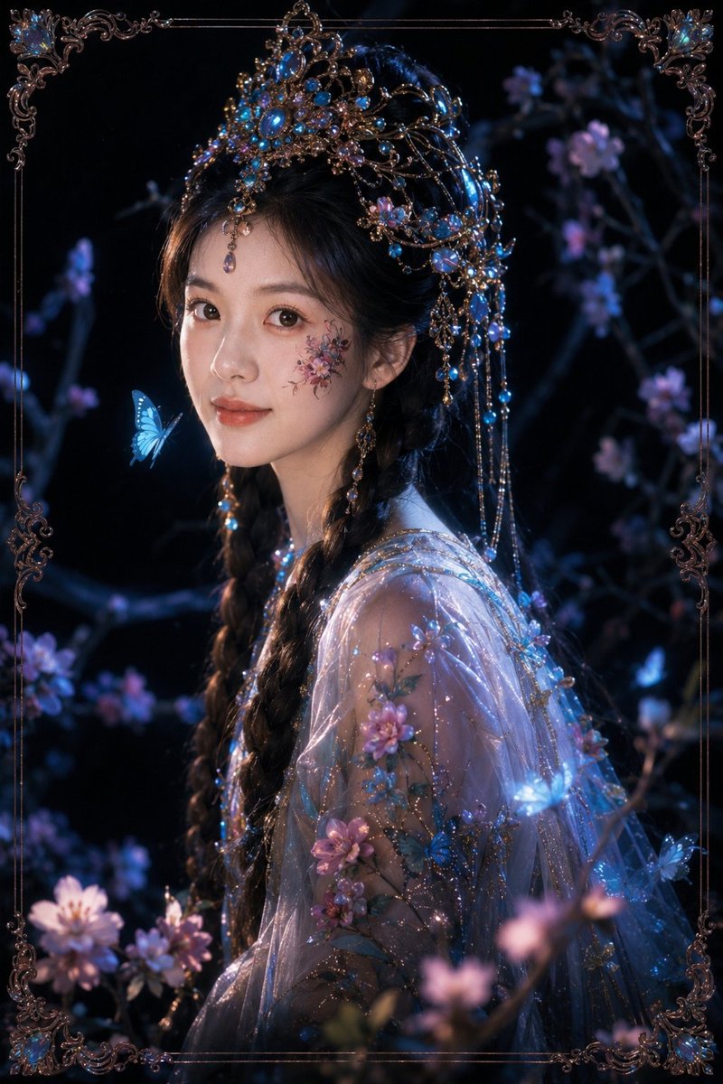 Portrait realistic anime dark fantasy elegant