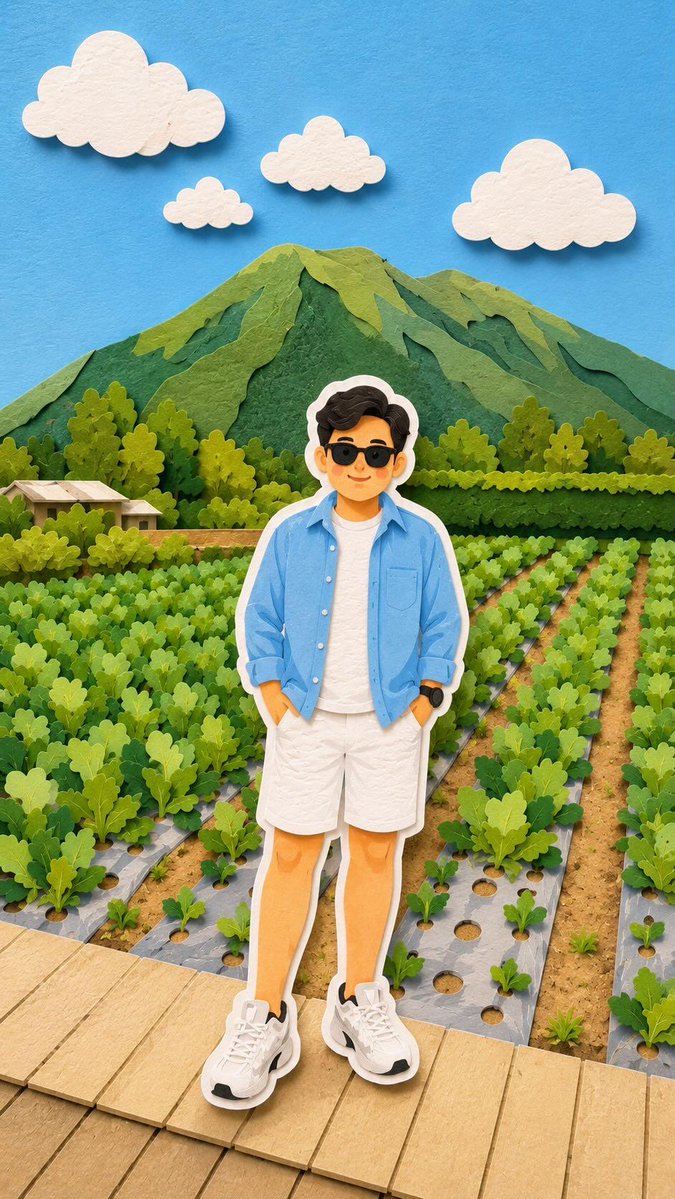 Girl 3D illustration street mountain cute