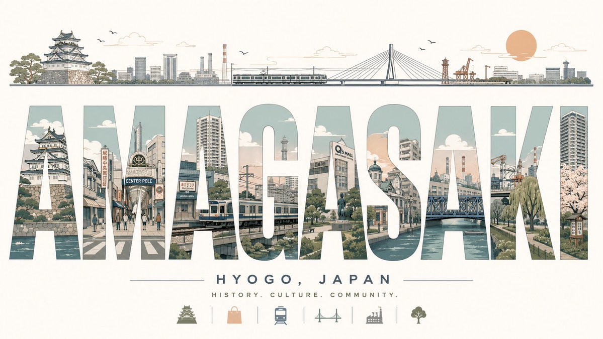 Architectural poster 3D city retro elegant