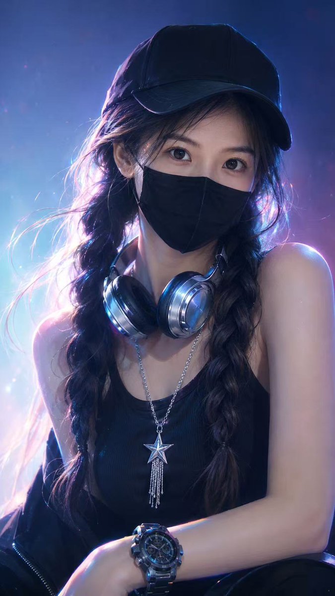 Portrait realistic cyber street neon elegant.