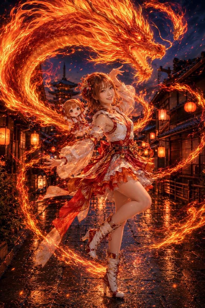 Honkai girl realistic Logo night rain cute.
