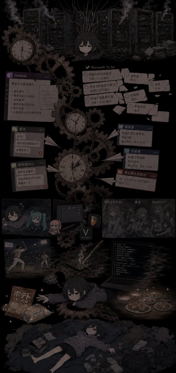 Girl anime film dark cyberpunk melancholy